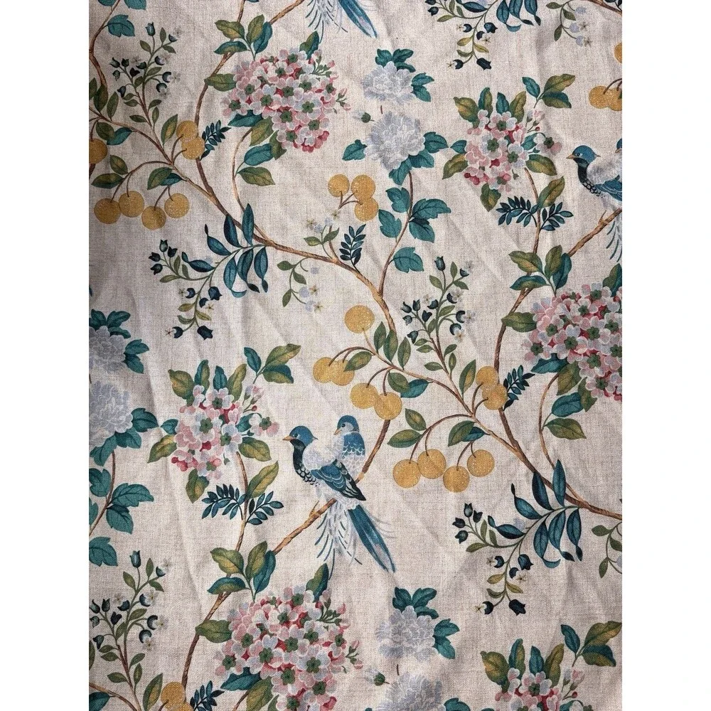 Envogue 2 pc Window Curtains Fancy Dogwood Floral w/ Birds ea 36w